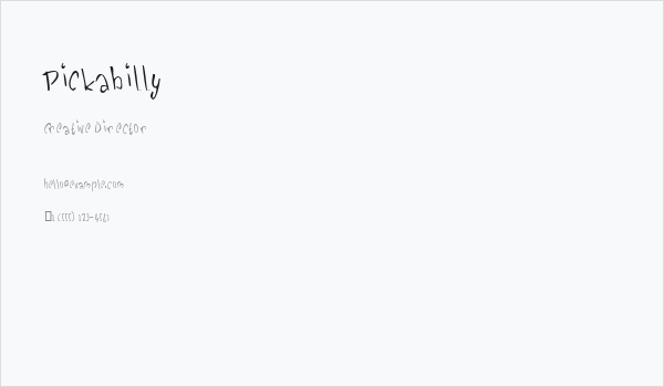 Pickabilly Business Card