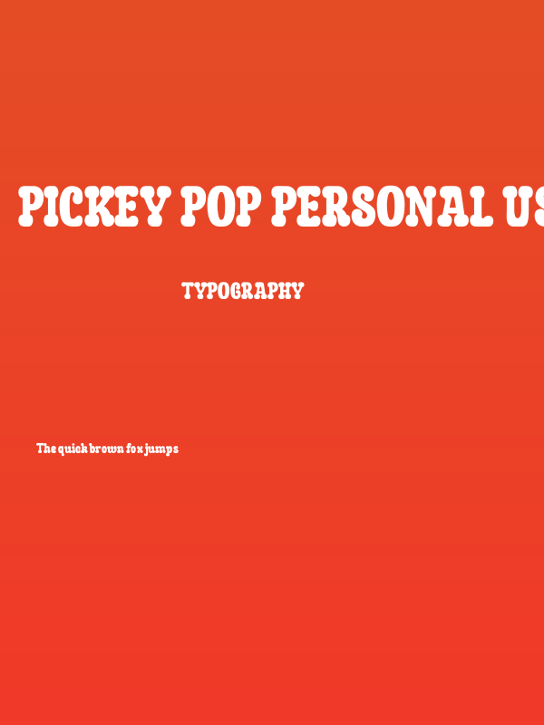 Pickey Pop Personal Use Poster