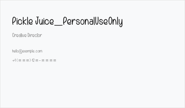 Pickle Juice_PersonalUseOnly Business Card