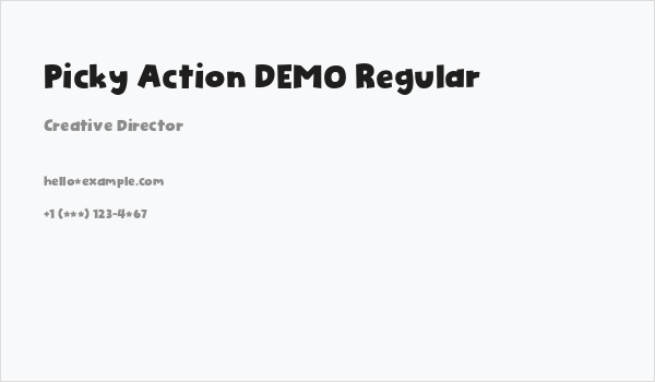 Picky Action DEMO Regular Business Card