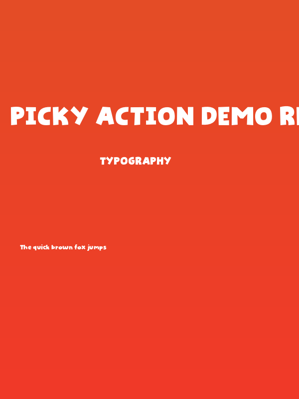 Picky Action DEMO Regular Poster
