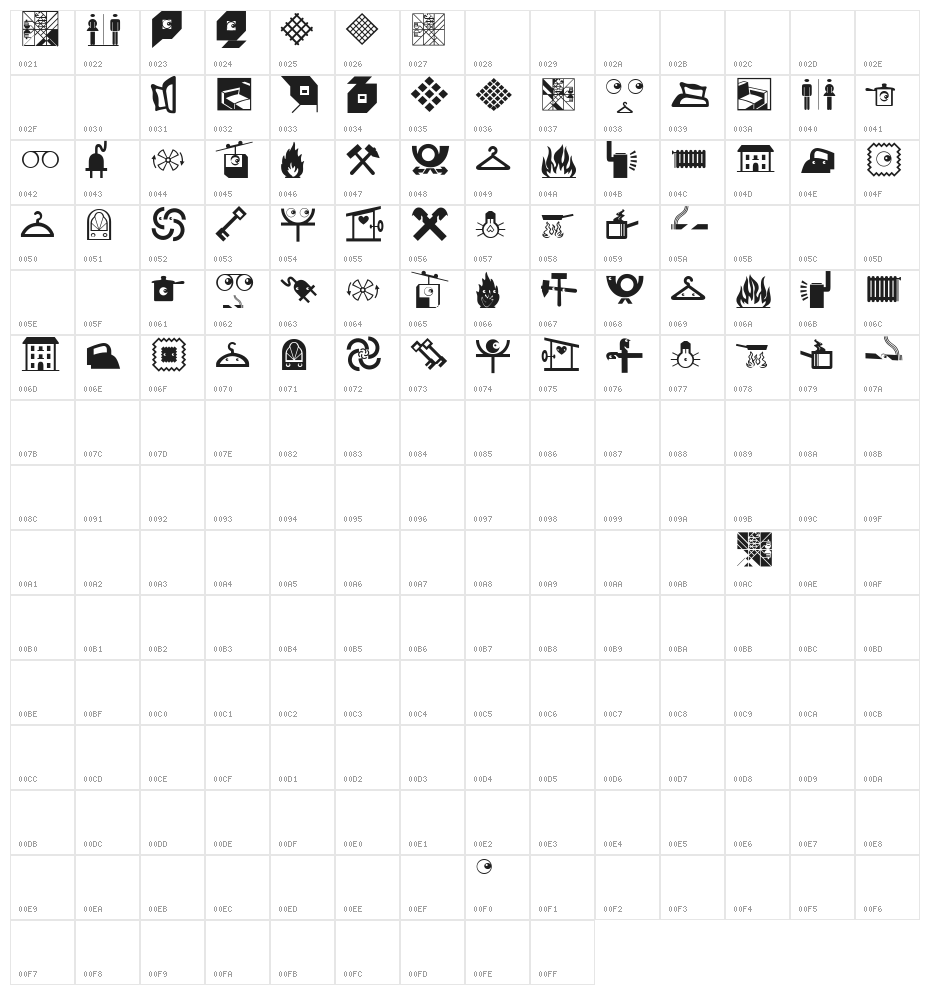Picollection Character Map
