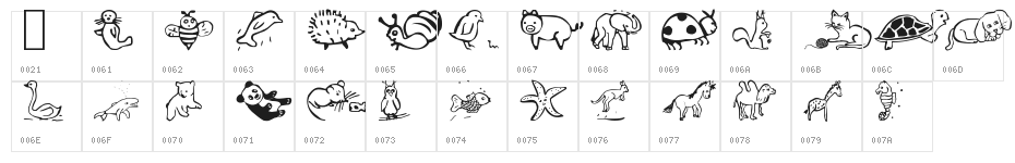 Pict-Animos Character Map