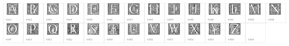 Picto Glyphs Character Map