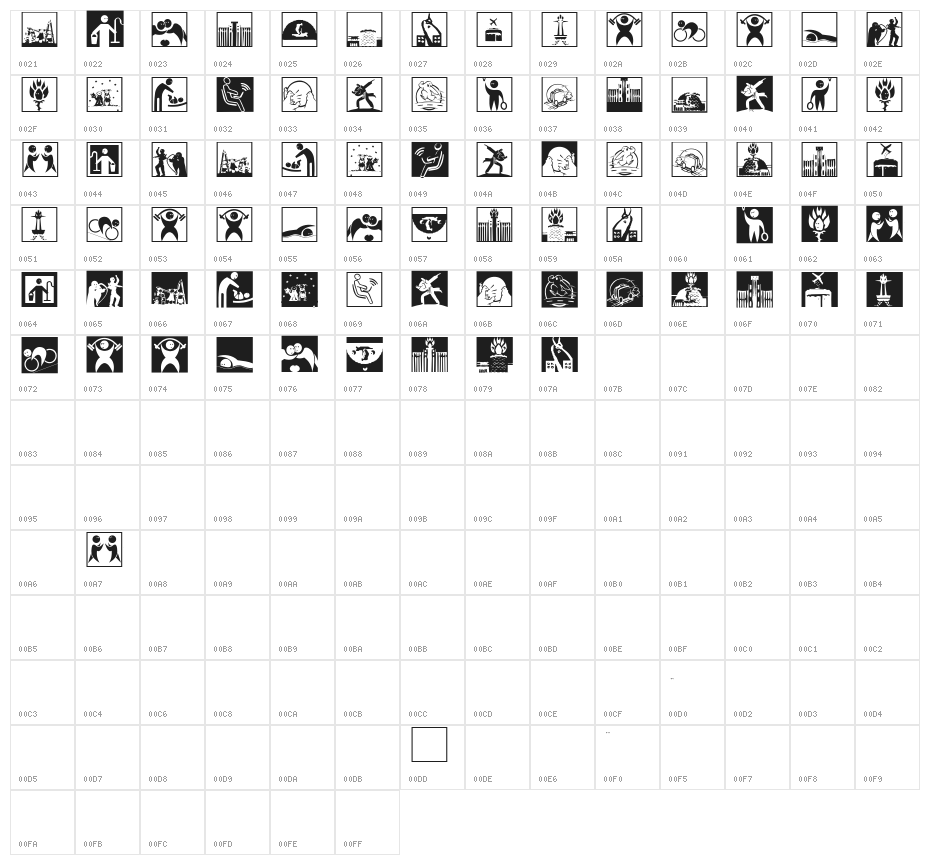PictoGramma-Sketches Character Map