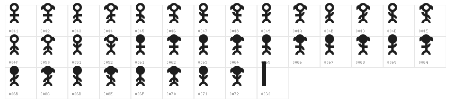 PictoPeeps Regular Character Map