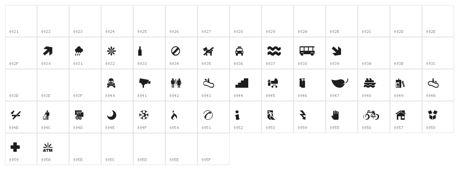 Pictogramz Character Map