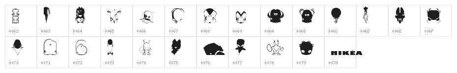 Pictoserie 1 Character Map