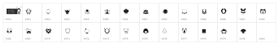 Pictoserie 6 Character Map