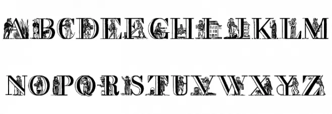 Picture Alphabet Schriftart Groß