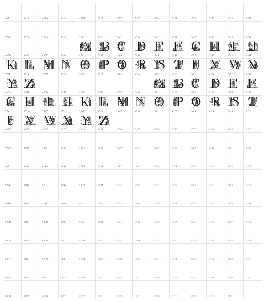 Picture Alphabet Character Map