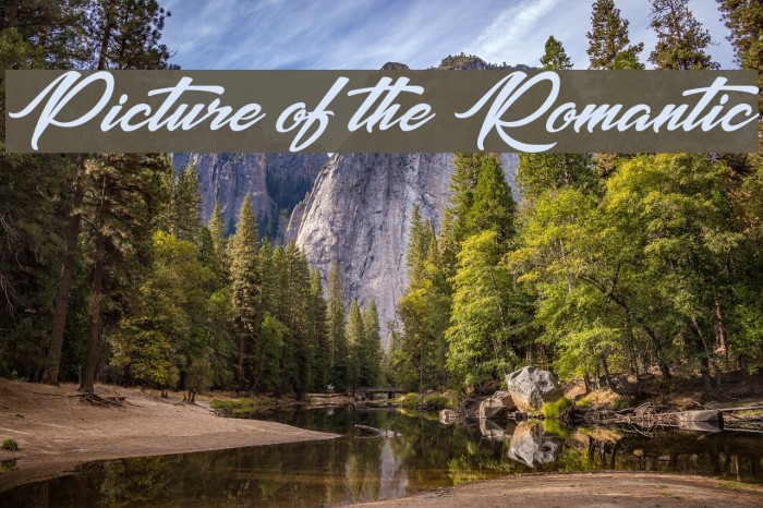 Picture of the Romantic Font examples