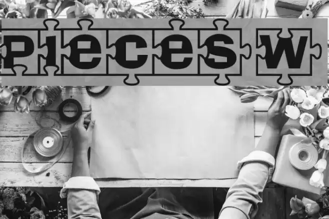 Pieces W Font examples