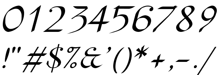 Pierce Oblique Font OTHER CHARS