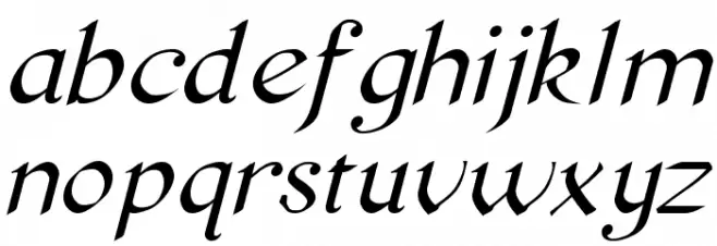 Pierce Oblique フォント 小文字