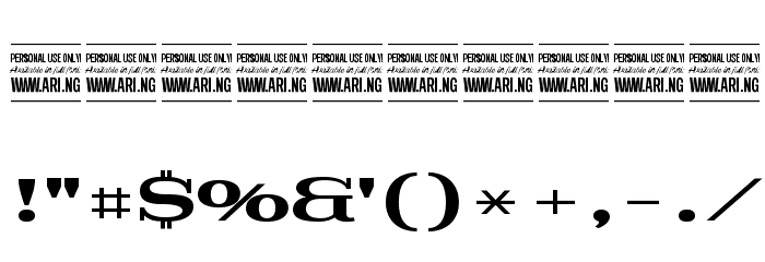 Pigeon PERSONAL Bold Font OTHER CHARS