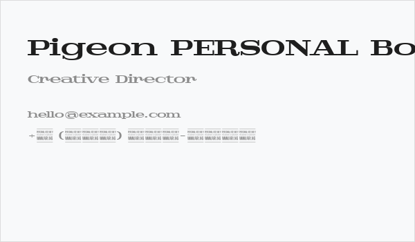 Pigeon PERSONAL Bold Business Card