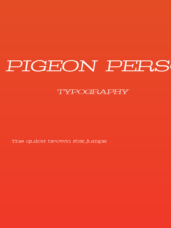 Pigeon PERSONAL Light Italic Poster