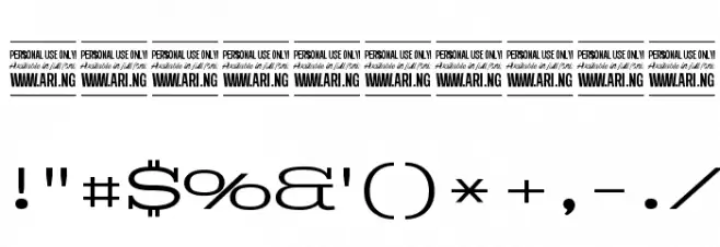 Pigeon PERSONAL Light Font OTHER CHARS