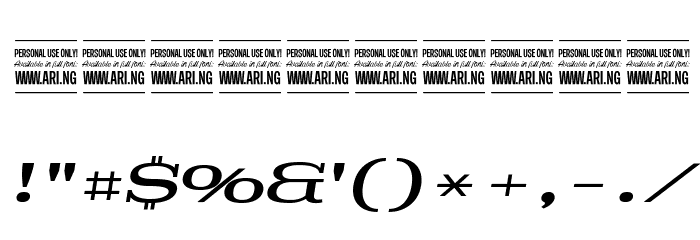 Pigeon PERSONAL Medium Italic Font OTHER CHARS