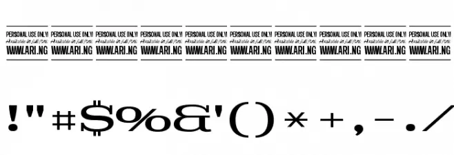 Pigeon PERSONAL Medium Font OTHER CHARS