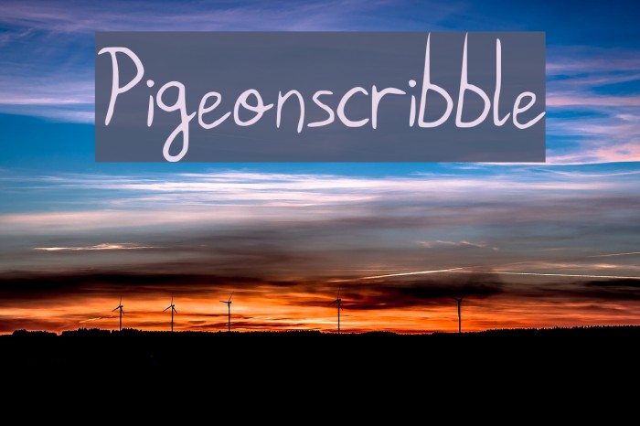 Pigeon_scribble Font examples