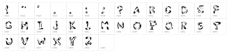 Piggy Regular Character Map