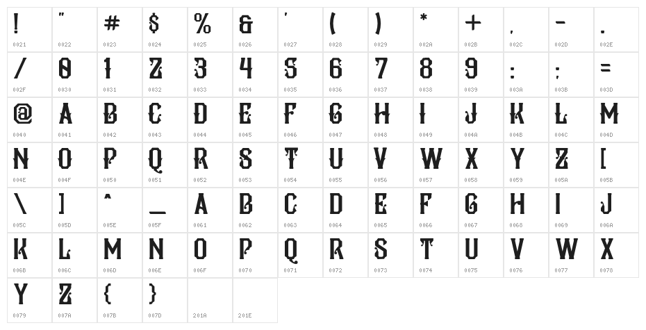 PilarTypeface-Display Character Map