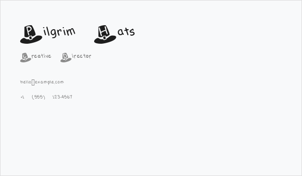 Pilgrim Hats Business Card