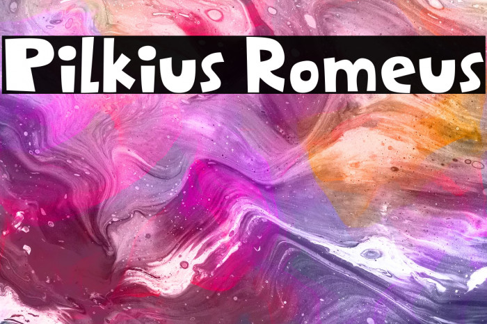 Pilkius Romeus Font examples