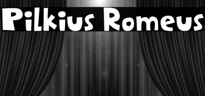 Pilkius Romeus Font examples