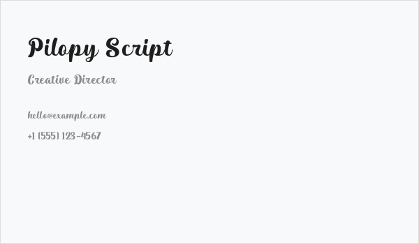 Pilopy Script Business Card