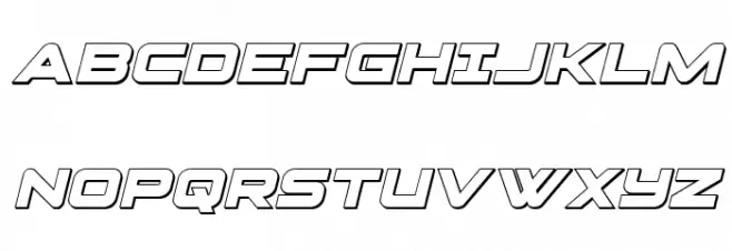 Pilot Command 3D Italic Schriftart Groß