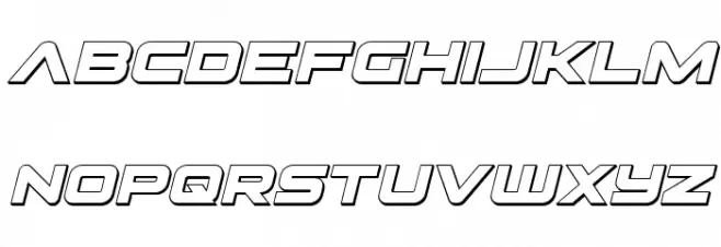 Pilot Command 3D Italic फ़ॉन्ट लोअरकेस