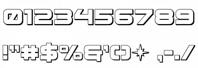 Pilot Command 3D Font OTHER CHARS