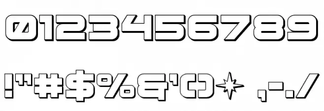 Pilot Command 3D Font OTHER CHARS