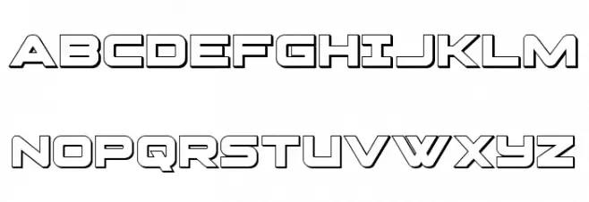 Pilot Command 3D Schriftart Groß