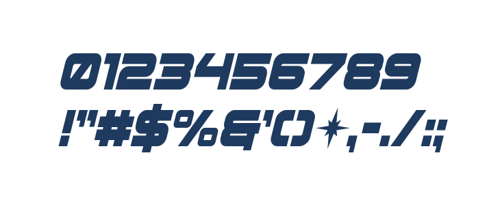 Pilot Command Condensed Italic Other Characters