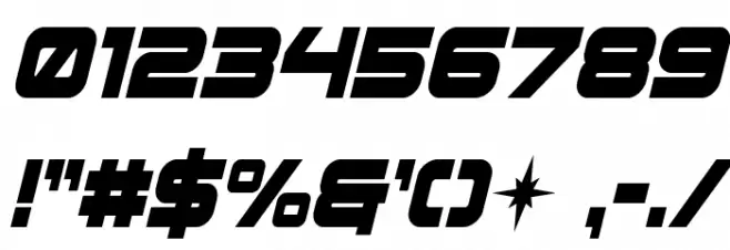 Pilot Command Condensed Italic Font OTHER CHARS