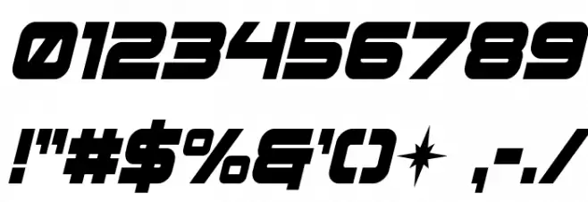 Pilot Command Condensed Italic Font OTHER CHARS