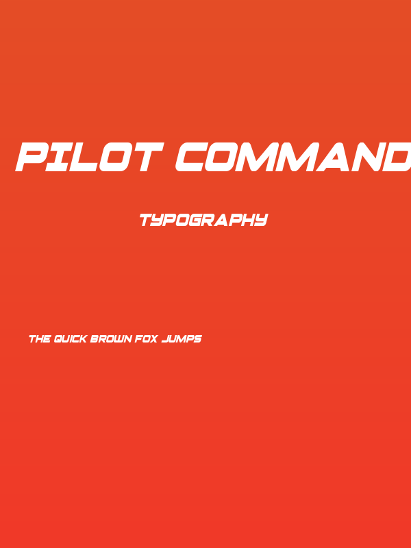Pilot Command Condensed Italic Poster