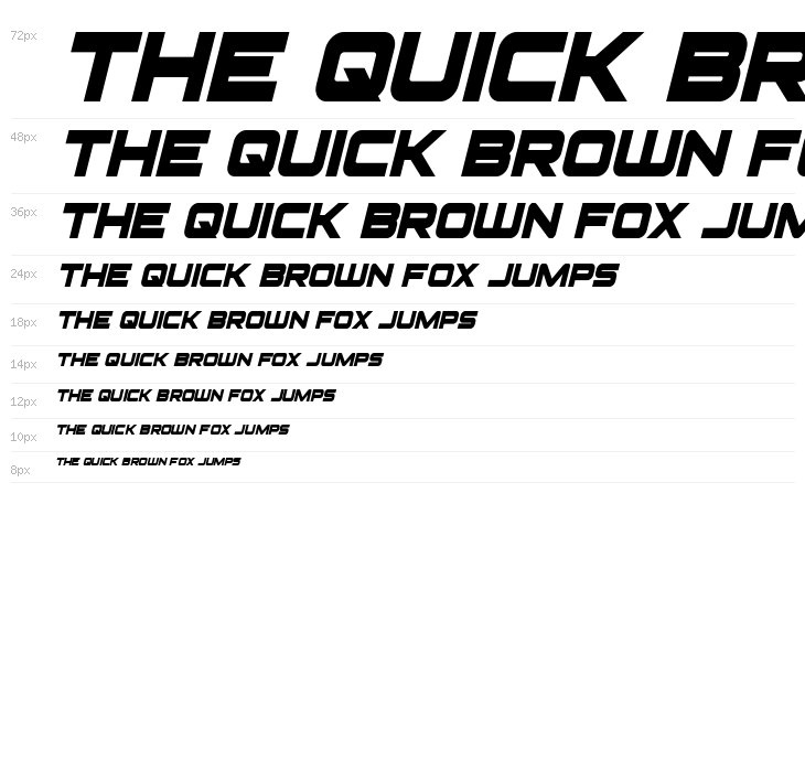 Pilot Command Condensed Italic Waterfall