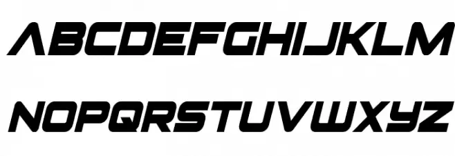 Pilot Command Condensed Italic Schriftart Kleinbuchstaben