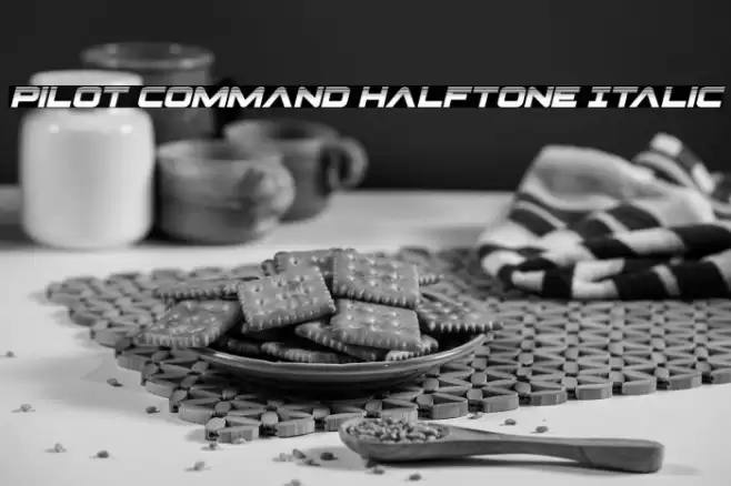 Pilot Command Halftone Italic Font examples