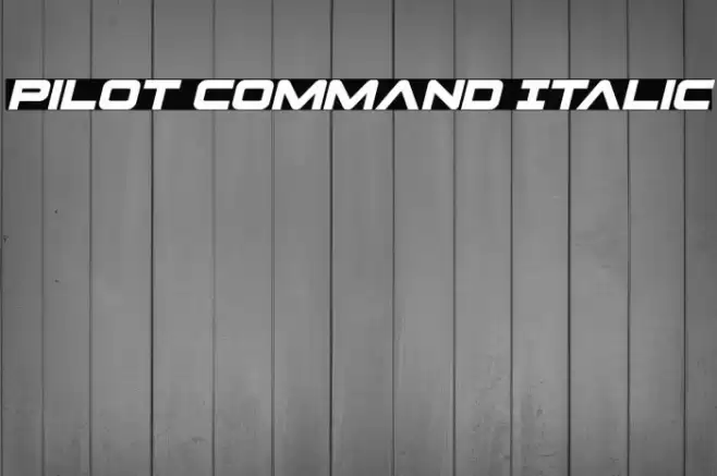 Pilot Command Italic Font examples