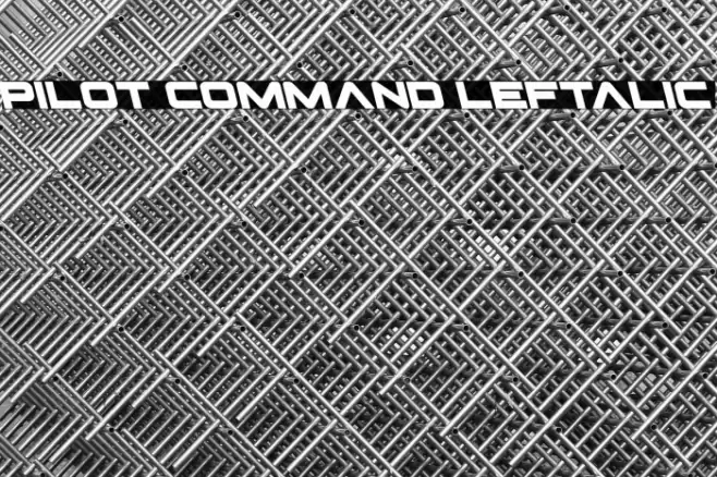 Pilot Command Leftalic Font examples