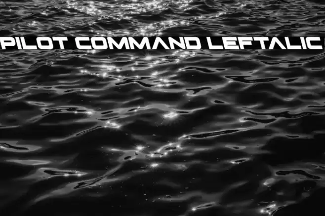 Pilot Command Leftalic Font examples