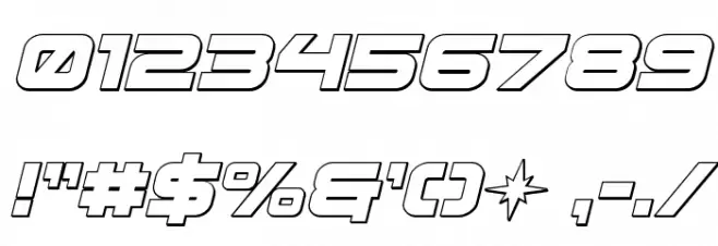 Pilot Command Outline Italic Font OTHER CHARS