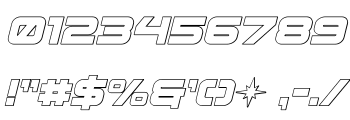 Pilot Command Outline Italic Font OTHER CHARS