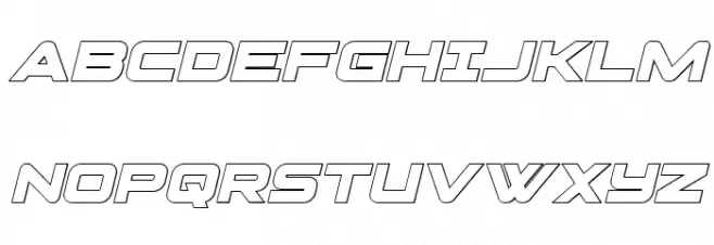 Pilot Command Outline Italic फ़ॉन्ट अपरकेस